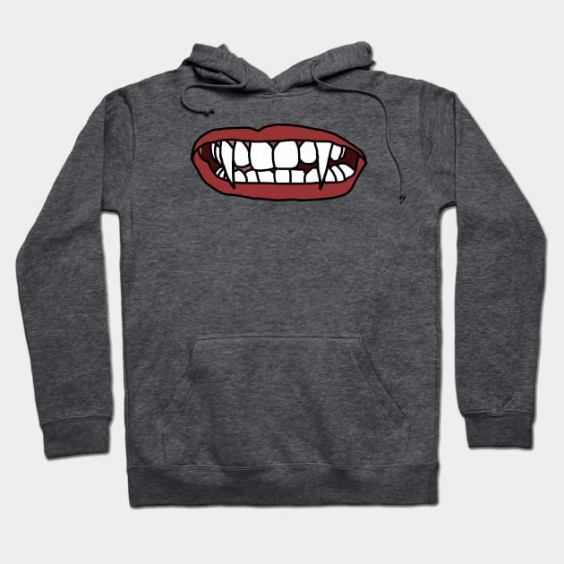 Vampire Mouth a Halloween Horror Hoodie by ellenhenryart